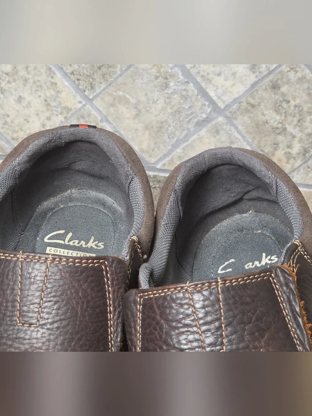 Clarks Men’s Brown Leather Slip-On Casual Loafers 10 M
